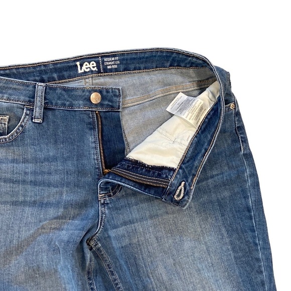 Lee Mid Rise Regular Straight Leg Denim Jeans Size 12L Pre-Owned - Picture 6 of 13